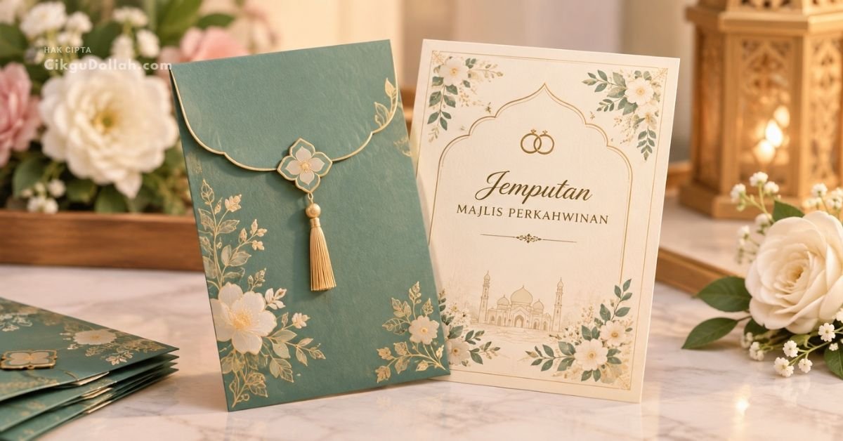 Sampul duit salam dan kad jemputan hadiah perkahwinan